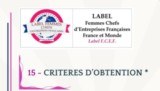 CRITERES OBTENTION LABEL EXCELLENCE FCEF